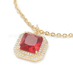 Colliers en laiton avec pendentif avec zircone cubique de micro pave&nbsp;NJEW-F281-05