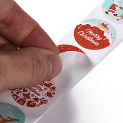 Rolle mit 4 selbstklebenden Weihnachtspapieraufklebern mit runden Punkten und 25 Mustern&nbsp;LS-X-DIY-A042-03A