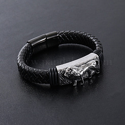 Punk-Armbänder aus geflochtenem PU-Leder&nbsp;XO6196-2
