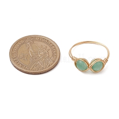 5 pieza de anillo de dedo infinito de ojo de tigre natural y jade amarillo teñido y amatista y aventurina verde y turquesa sintética para mujer&nbsp;RJEW-JR00832-02