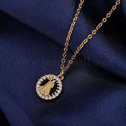 Ciondoli in ottone con micro pavé di zirconi trasparenti da 5 pezzo&nbsp;ZIRC-SZ0002-38
