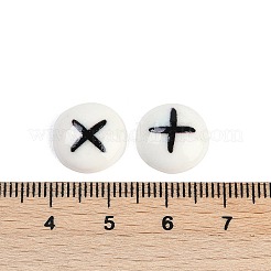 Cabochon in resina rotondi piatti bianchi e neri a forma di cartone animato&nbsp;CRES-Q009-01I