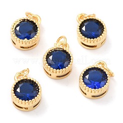 Encantos de circonita cúbica con incrustaciones de latón chapado en oro real de 18k&nbsp;ZIRC-L100-081G