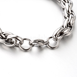 Bracciali a catena in corda di acciaio inossidabile 304 anti-appannamento&nbsp;X-STAS-M175-05P-A