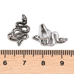 Orecchini a forma di serpente in acciaio inossidabile 316 non piercing alla cartilagine&nbsp;AJEW-C044-08B-AS