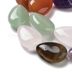 Natürliche Amethyst & Quarzkristall & grüner Aventurin & Rosenquarz & roter Achat & Tigerauge Perlenstränge&nbsp;G-P528-L13-01