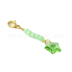 Decorazione pendente con stella in vetro e perline&nbsp;HJEW-JM02111