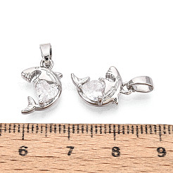 Ciondoli in ottone zirconi chiari micro pavé&nbsp;KK-N259-15P