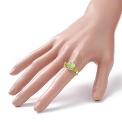 Anello da dito con perline occhio di gatto&nbsp;RJEW-JR00560-02