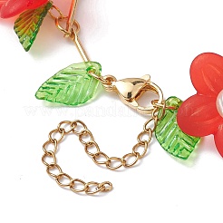 Braccialetti con ciondoli con fiori in acrilico e perle di vetro&nbsp;BJEW-JB10054-04