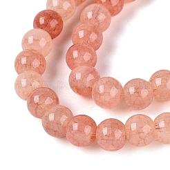 Brins de perles de verre craquelé teintées à effet ombré&nbsp;GLAA-Q106-01A-B09