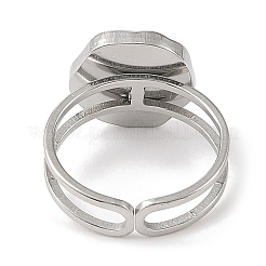 Bagues de manchette ouvertes en acier inoxydable 304 émaillé pour femmes&nbsp;RJEW-F166-41P-02