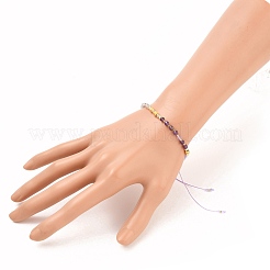 Bracelets de perles de nylon tressés réglables&nbsp;BJEW-JB05593-04
