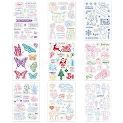 9 Blatt PVC-Kunststoffstempel mit 9 Festival-&nbsp;DIY-GL0002-68