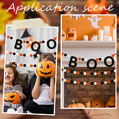 Halloween-Thema 5 Stränge sprühbemalte Naturholzperlenstränge&nbsp;WOOD-SP0001-02B