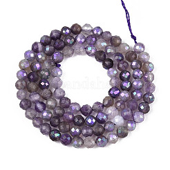 Hilos de cuentas de amatista natural bañadas en color AB&nbsp;G-T144-B07-04