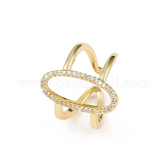 Manschettenringe aus Messing mit Mikropavé-Zirkonia für Damen&nbsp;RJEW-F186-02G