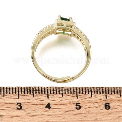 Messing Micro Pave klare Zirkonia Manschette offene Ringe&nbsp;CU-CBA5C10-14G