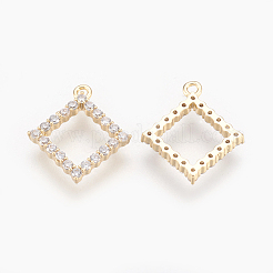 Breloques en laiton avec zircone cubique de micro pave&nbsp;LS-KK-O116-08G