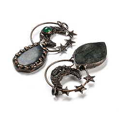 Pendentifs en labradorite naturelle et agate&nbsp;G-M383-15R-01