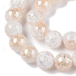 Brins de perles de verre craquelées électrolytiques&nbsp;X-EGLA-N014-10mm-02