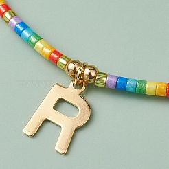 26 pz 26 stile 201 in acciaio inossidabile lettera iniziale a~z braccialetti con ciondolo set&nbsp;BJEW-MZ00108