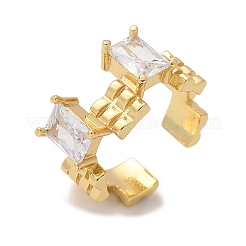 Anneaux de manchette en laiton micro pave clair zircone cubique&nbsp;RJEW-C120-07G