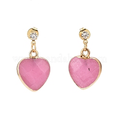 Boucles d'oreilles pendantes avec pierres précieuses en forme de cœur&nbsp;EJEW-JE05147