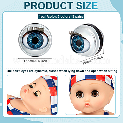 3 par de 3 colores de hierro y poliestireno y ojos para manualidades de muñecas de mascotas&nbsp;DIY-PH0031-58B