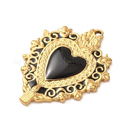 Pendentifs en acier inoxydable 304 et émail noir&nbsp;STAS-G399-01G