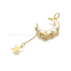 Ottone micro spianare pendenti zirconi&nbsp;KK-K401-29G-03