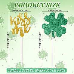Kleeblatt-Kuchenaufsätze aus Papier zum Saint Patrick's Day&nbsp;AJEW-WH20022-29B