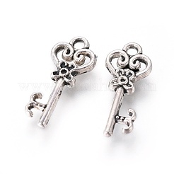 Pendentifs clés squelette en alliage de style tibétain&nbsp;TIBEP-22625-AS-FF
