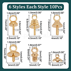 60 Stück 6 Stile Messing Tasse Perle Peg Bails Pin Anhänger&nbsp;FIND-AR0005-35