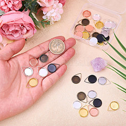 24 Stück 6 Farben Messing Anhänger Cabochon-Einstellungen&nbsp;FIND-CA0010-44