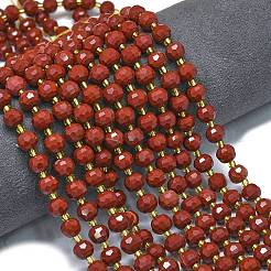 Natürliche rote Jaspis Perlen Stränge&nbsp;G-K389-E76-01