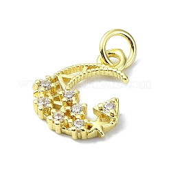 Mondmotiv Messing Micro Pave klare Zirkonia Charms&nbsp;KK-H475-57G-01