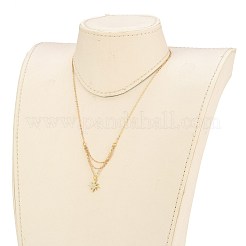 Collar con colgante de circonita cúbica transparente micro pavé de latón&nbsp;NJEW-JN03112-01