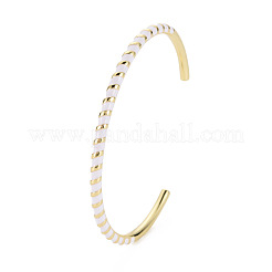 Bracelet manchette torsadé en laiton émaillé&nbsp;BJEW-T020-02J-NF