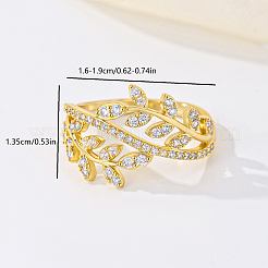 Fingerringe aus Messing mit Mikropavé-Kubikzirkonia für Damen&nbsp;PB9120-1