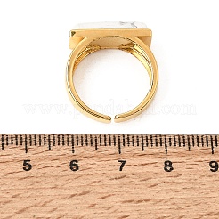 Manchette ouverte en laiton et howlite naturelle pour femmes&nbsp;GG-CBA0B5A-04G-04