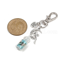 7 pièce de décoration de pendentif en pierre précieuse naturelle et synthétique et bouteille en verre&nbsp;HJEW-JM04167