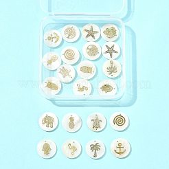 22 Stück 11 Arten natürliche Süßwasser-Muschel-Anhänger&nbsp;SHEL-FS0001-14