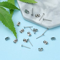 100 pz. 304 acciaio inossidabile per orecchini a bottone&nbsp;STAS-YW0001-43G