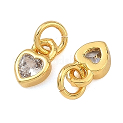Valentinstag Messing Micro Pave klare Zirkonia Charms&nbsp;KK-F941-18G