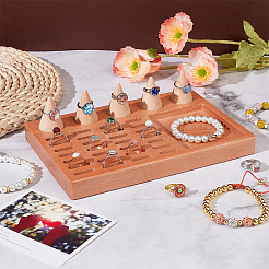 Fingerring-Organizer-Ausstellungsständer aus Holz&nbsp;RDIS-WH0009-019
