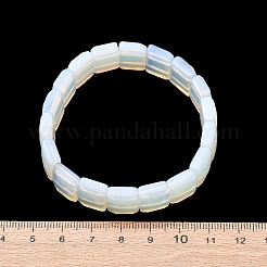 Braccialetti elastici con perline sfaccettate in opalite per donna&nbsp;BJEW-K251-08L