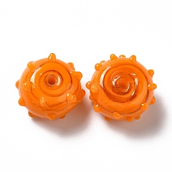 Handgemachte Glasperlen holprige, Runde, orange, 12x13x8 mm, Bohrung: 1.6 mm