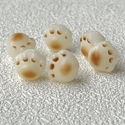 Perline di legno della bodhi, perline con stampa della zampa, beige, 12~13mm