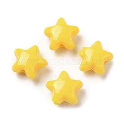 Perline acrilico opaco, stella, giallo, 11x11.5x7mm, Foro: 2 mm, circa 1245pcs/500g